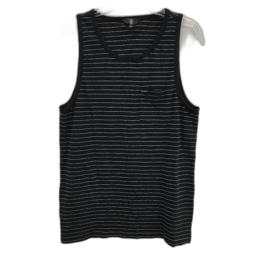 Volcom Black Stripe Cotton Blend Sleeveless Tank Top Mens Size Medium