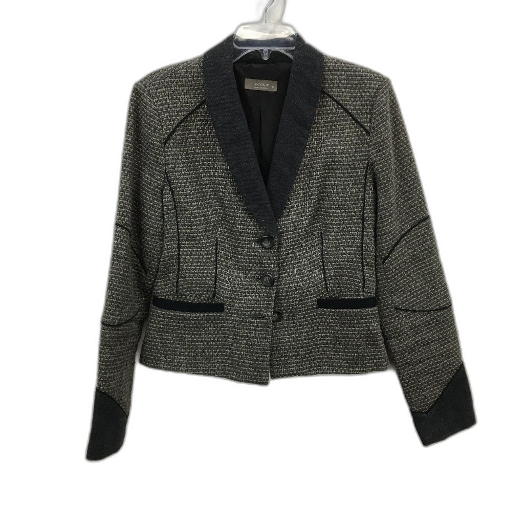 Jacqui E Woven Double Breasted Cropped Blazer Jacket Ladies Size 10
