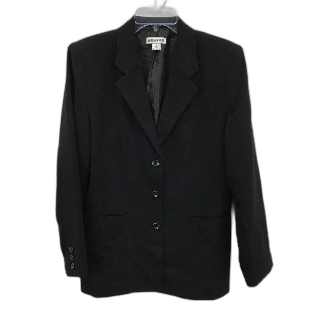 Sussan Black Double Breasted Essential Blazer Jacket Ladies Size 12