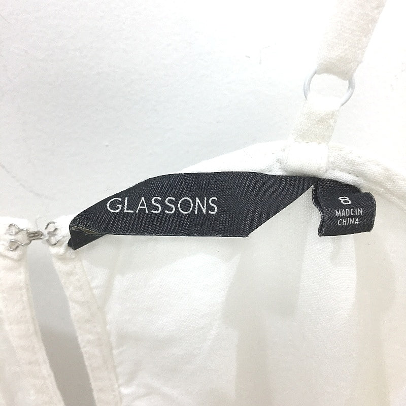 Glassons Linen Blend Plain White Spaghetti Strap Midi Dress Ladies Size 8