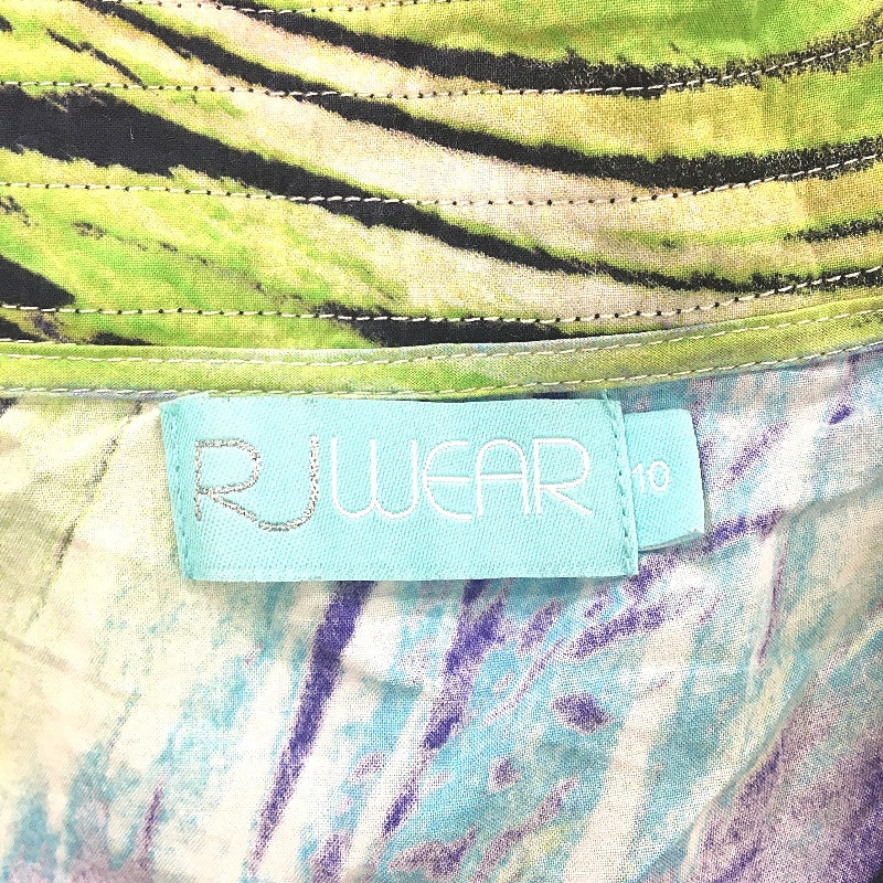 RJWear Rainbow Abstract Animal Pattern Sleeveless Blouse Ladies Size 10