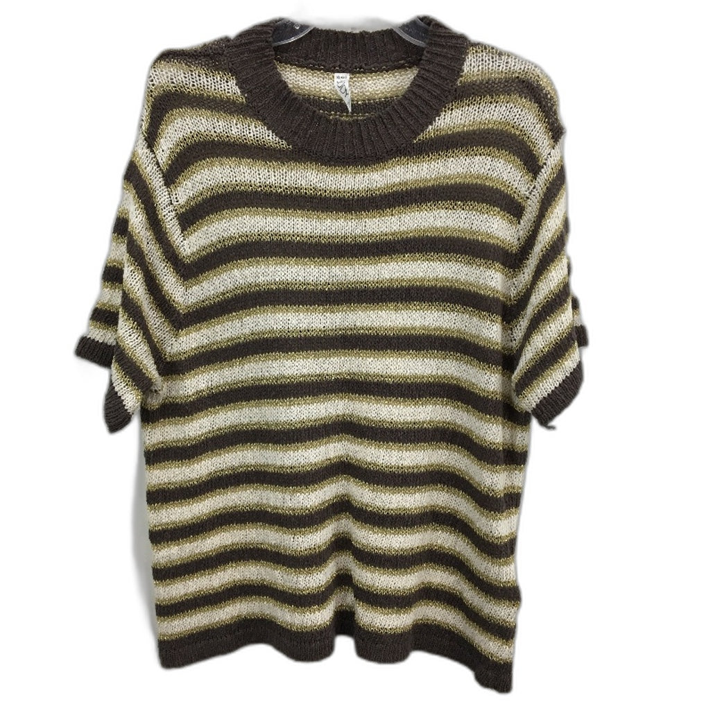 Cotton On Body Luxe Gold Knit Shortsleeve Stripe Sweater Ladies Size XL
