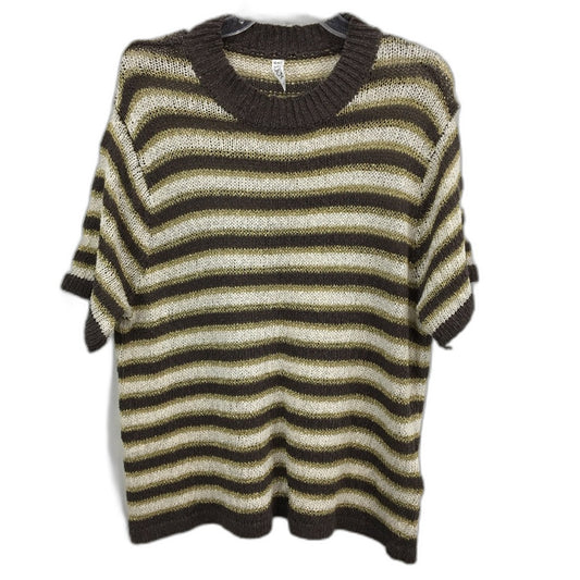 Cotton On Body Luxe Gold Knit Shortsleeve Stripe Sweater Ladies Size XL