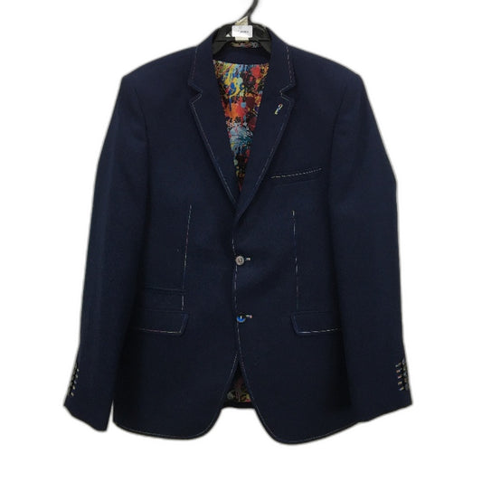 Claudio Lugli Paint Splash Navy Dress Jacket and Waistcoat Set Mens Size 52