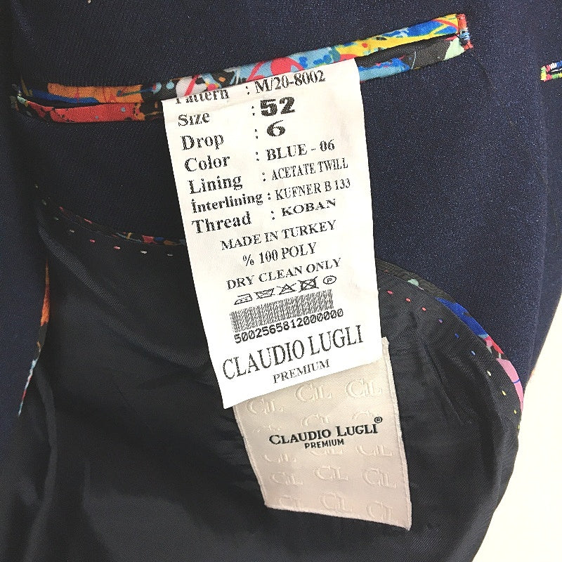 Claudio Lugli Paint Splash Navy Dress Jacket and Waistcoat Set Mens Size 52