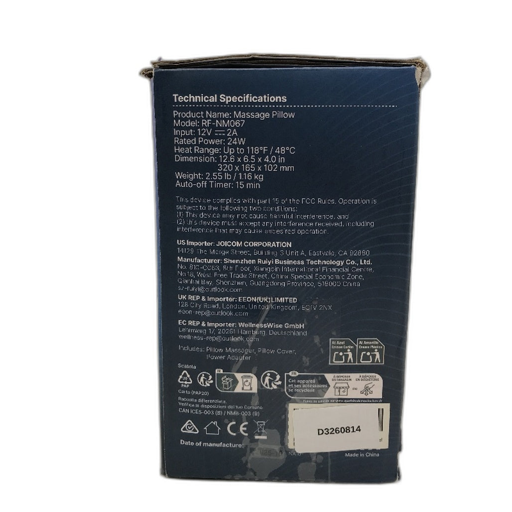 Renpho Deep Tissue Kneading Shiatsu Pillow Massager with Heat RF-NM067 DEMO