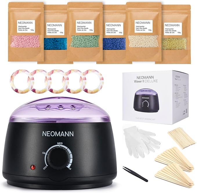 NEOMANN Waxer II Deluxe 500mL Nonsticky Teflon Coat Waxing Kit Set in Black NEW