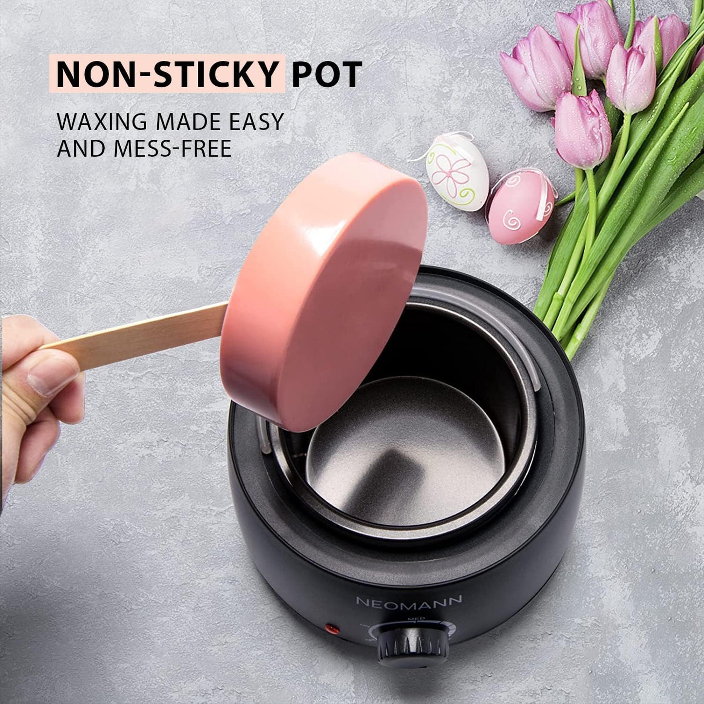 NEOMANN Waxer II Deluxe 500mL Nonsticky Teflon Coat Waxing Kit Set in Black NEW