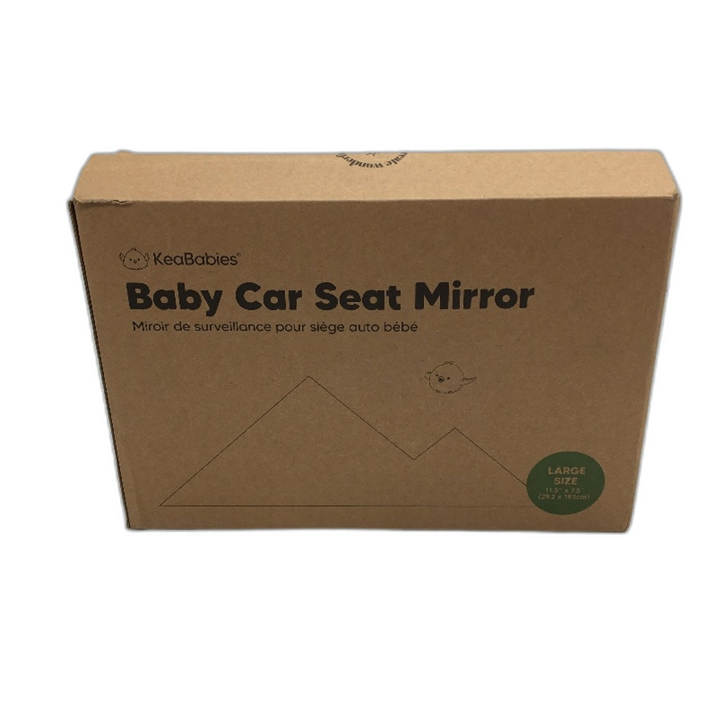 Keababies Wide Shatterproof Safety Baby Car Seat Mirror in Matte Black NEW