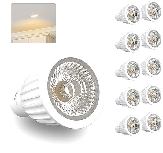 7Pandas 10 Pack GU10 8W Low Power Commercial Lighting LED Warm White Bulbs NEW