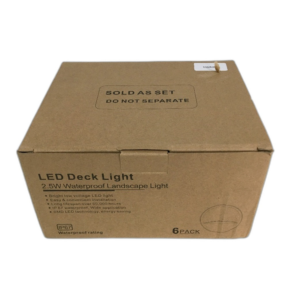 6 Pack 180LM Low Voltage 2.5W Waterproof Landscape LED Deck Lights NEW
