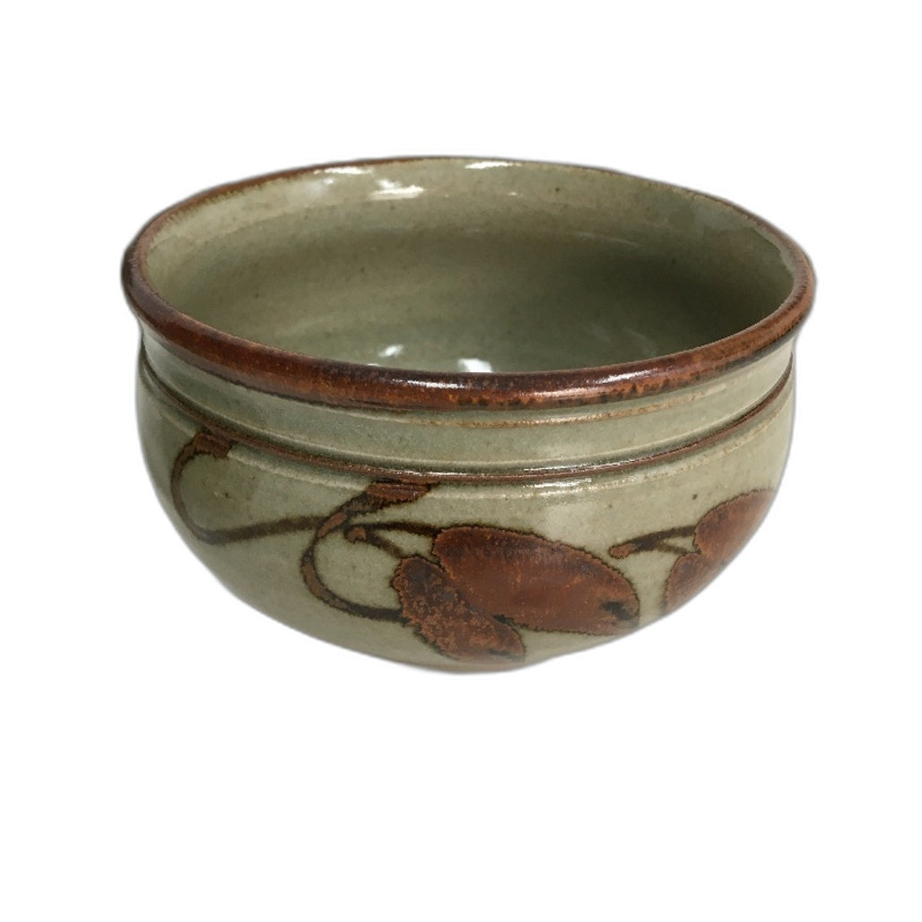 HANDCRAFTED Australian Pottery Gum Leaf Design Lidded Tureen & 6 Soup Bowls