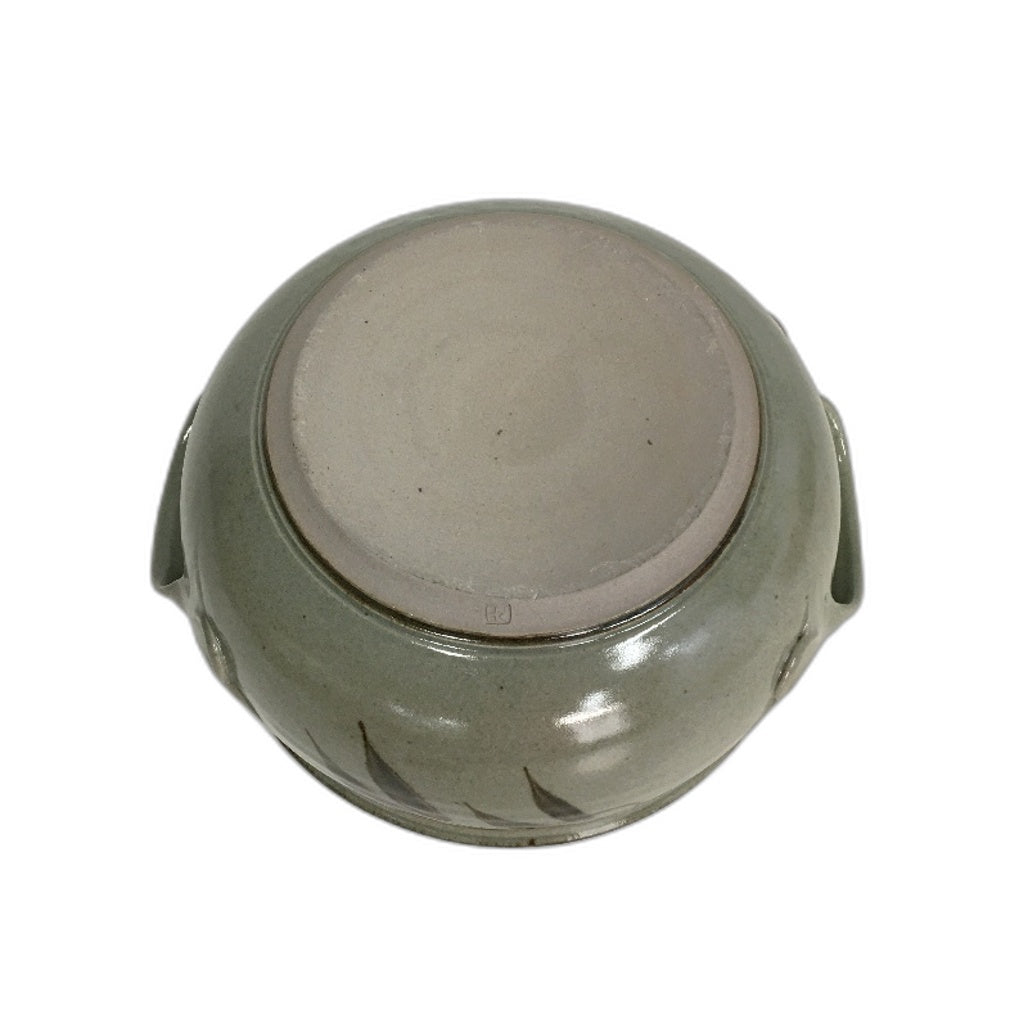 HANDCRAFTED Australian Pottery Gum Leaf Design Lidded Tureen & 6 Soup Bowls