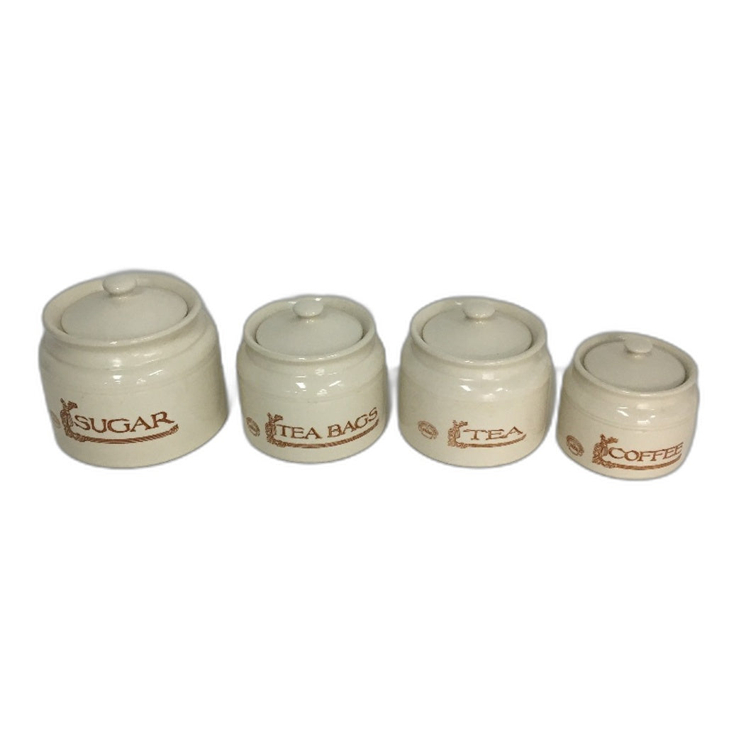 Bendigo Australian Pottery 5Pc Cream Traditional Style Cookie Jar & Canister Set