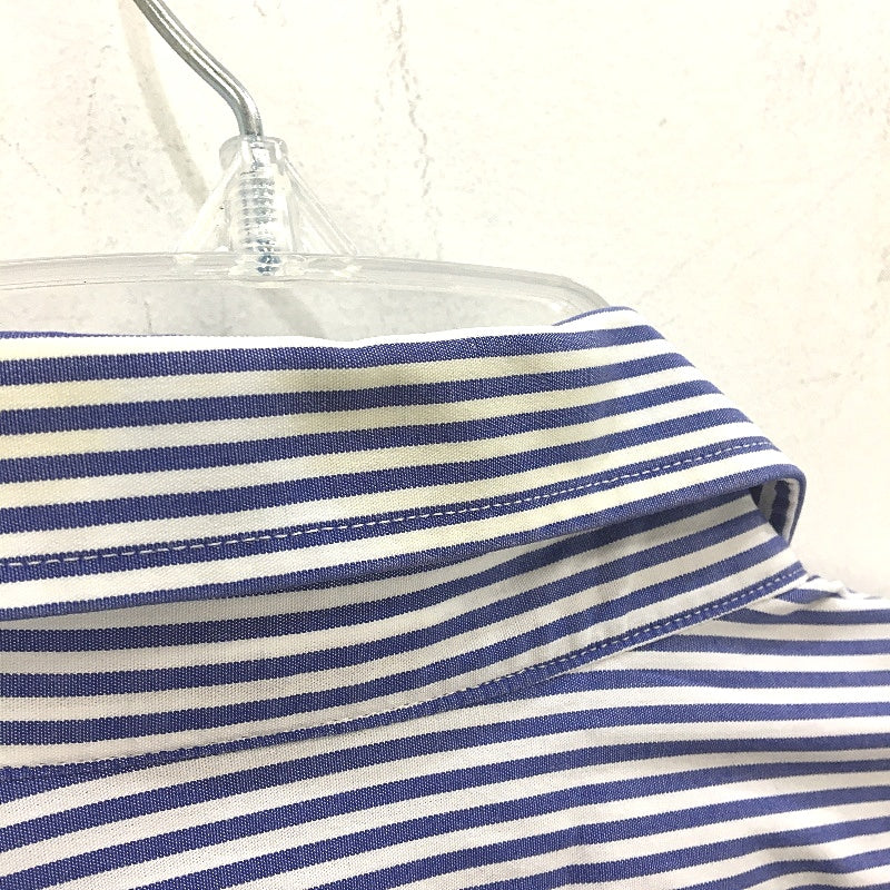 Aquila 100% Cotton Blue Stripe Long Sleeve Classic Fit Shirt Mens Size L