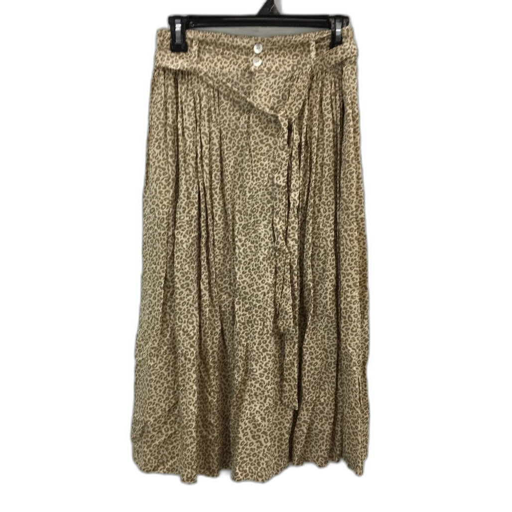 Buddha Wear Tan Animal Print 100% Tencel Skirt With Pockets Ladies Size XS