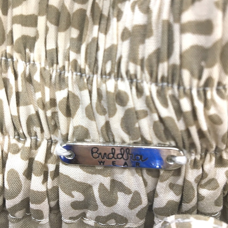 Buddha Wear Tan Animal Print 100% Tencel Skirt With Pockets Ladies Size XS