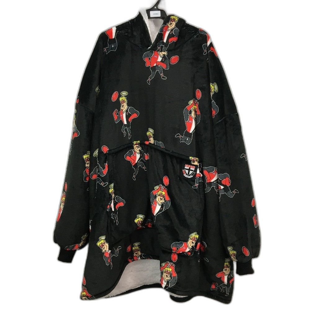 The Oodie AFL St Kilda Football Club Black Oversized Fleece Hoodie OSFM Adult