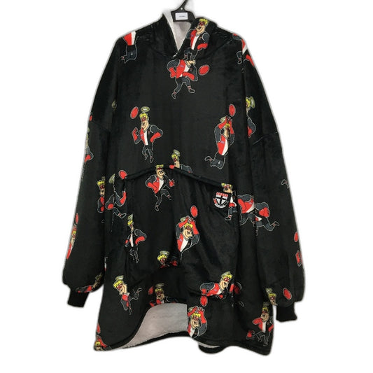 The Oodie AFL St Kilda Football Club Black Oversized Fleece Hoodie OSFM Adult