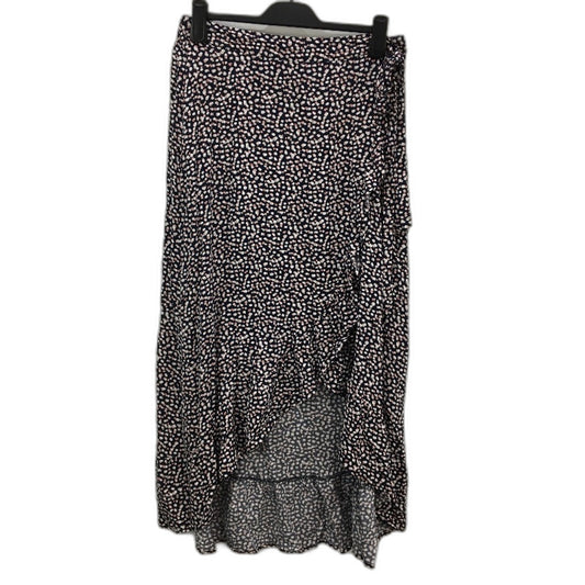 Portmans Black Spotted Viscose Elastic Waisted Lightweight Skirt Ladies Size 14