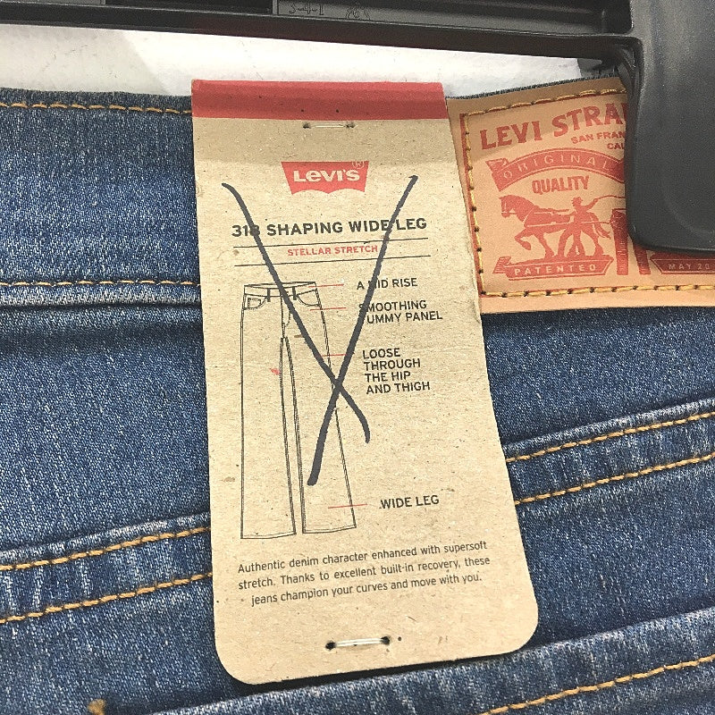 Levi Strauss & Co 318 Shaping Wide Leg Blue Denim Jeans Ladies Size 31 NEW