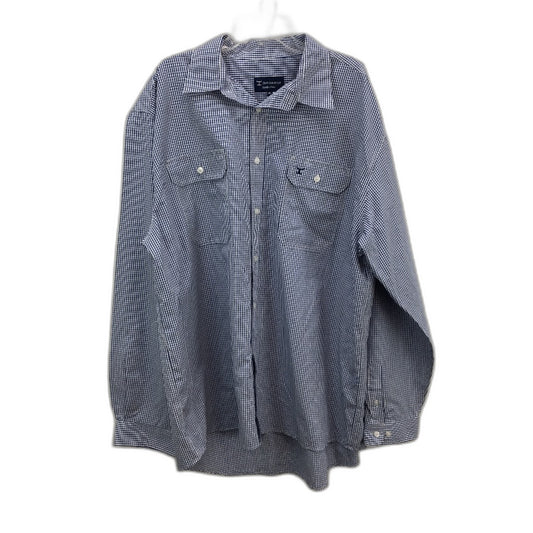 Just Country Blue Check Cotton Blend Long Sleeve Austin Shirt Mens Size 4XL NEW