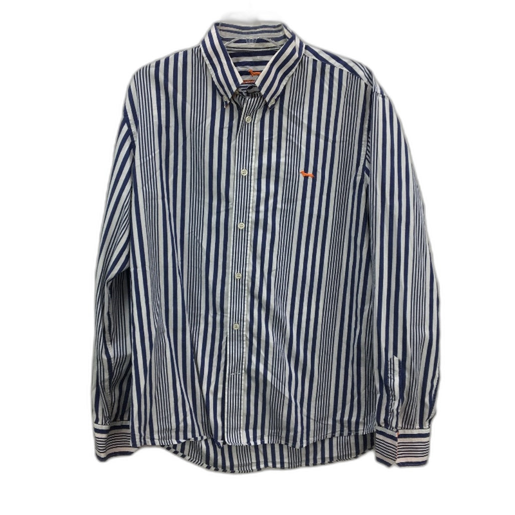 Harmond & Blaine Narrow Fit Stretch Blue Stripe Long Sleeve Shirt Mens Size 2XL