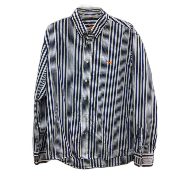 Harmond & Blaine Narrow Fit Stretch Blue Stripe Long Sleeve Shirt Mens Size 2XL