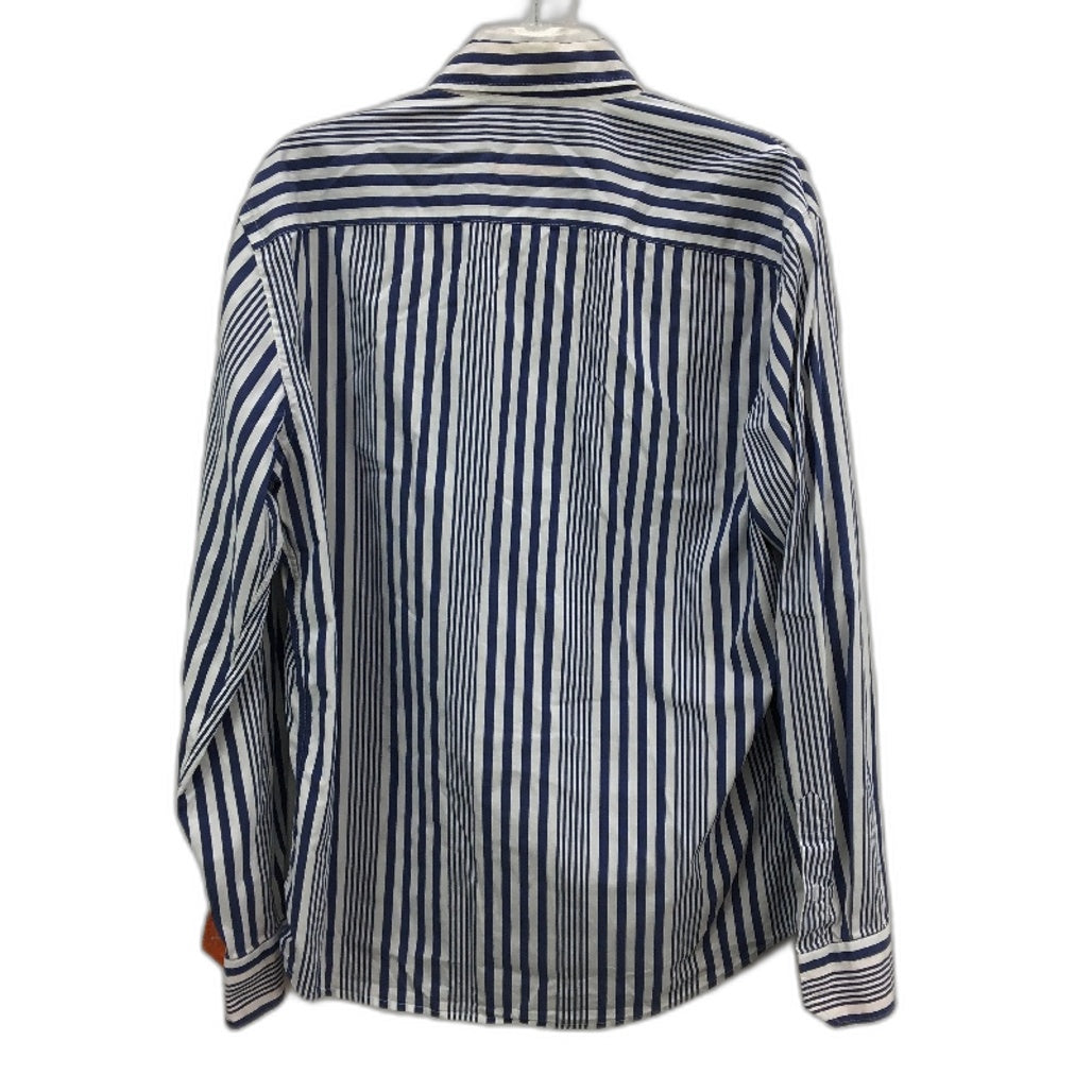 Harmond & Blaine Narrow Fit Stretch Blue Stripe Long Sleeve Shirt Mens Size 2XL