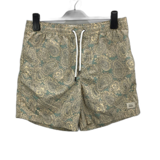 ARVUST Green Paisley Cotton Blend Drawstring Waistband Shorts Men Size 34 NEW