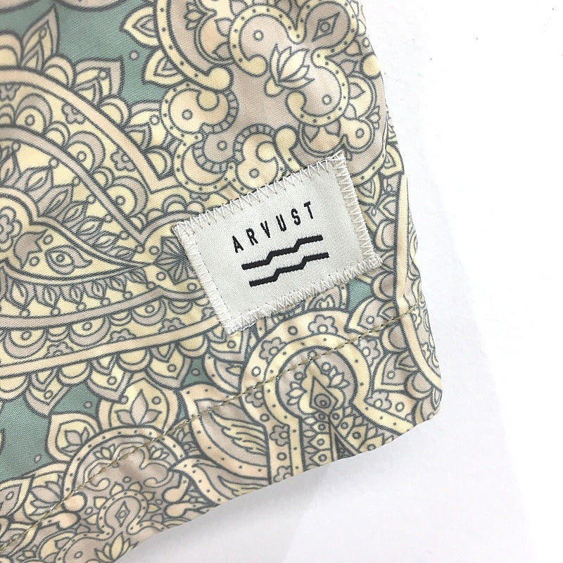 ARVUST Green Paisley Cotton Blend Drawstring Waistband Shorts Men Size 34 NEW