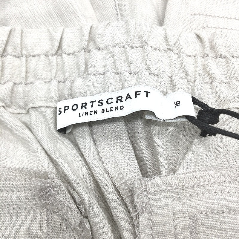 Sportscraft Natural Rosa Linen Blend Elastic Waistband Shorts Ladies Size 16 NEW