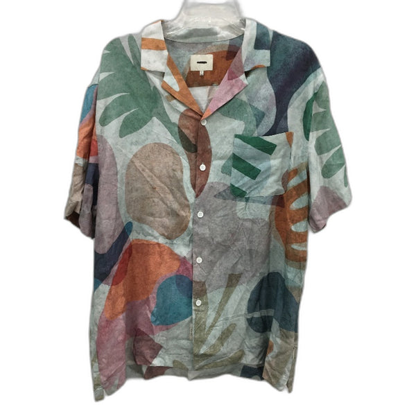 Arvust Viscose Multicoloured Patterned Short Sleeve Resort Shirt Mens Size L NEW