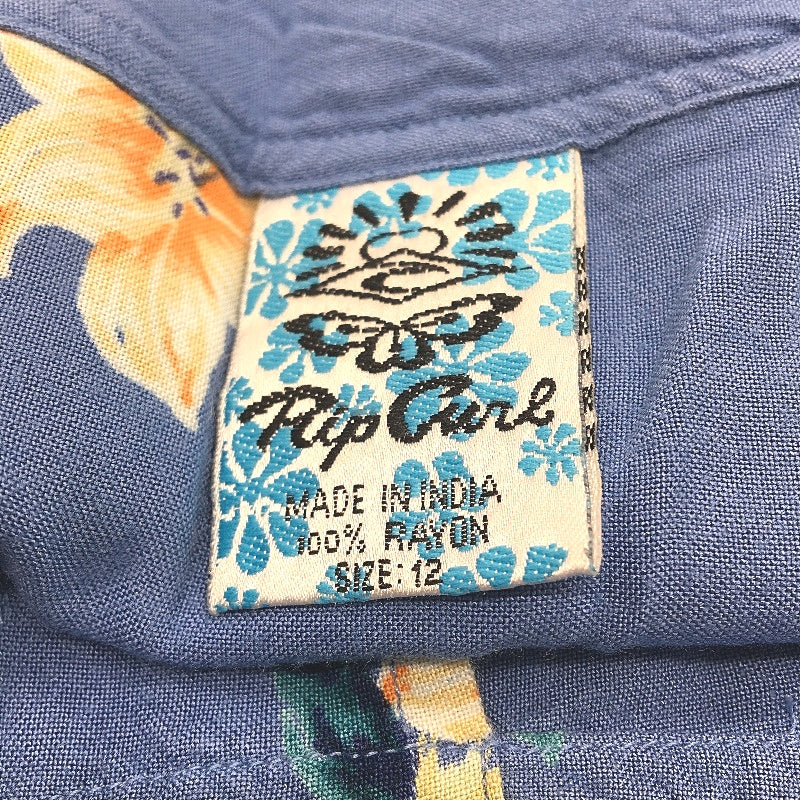 Rip Curl Blue With Large Floral Print Soft Rayon Short Skirt Ladies Size 12
