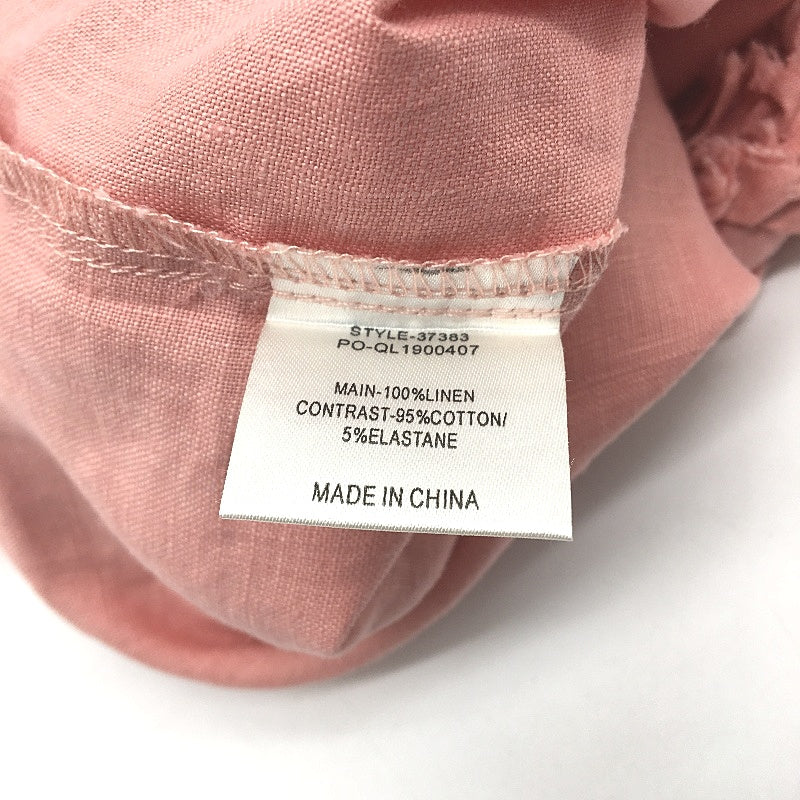 Gordon Smith Coral Pink Mimi 100% Linen Ruffle Hem Pocket Skirt Ladies Size 10