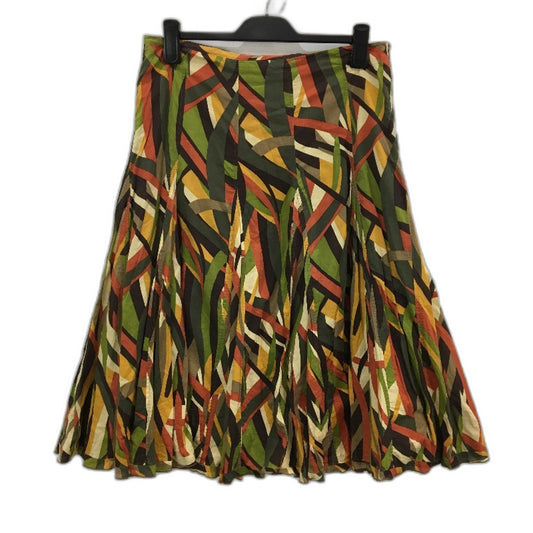 Grace Hill Green Multcoloured Cotton A-Line Fully Lined Skirt Ladies Size 14