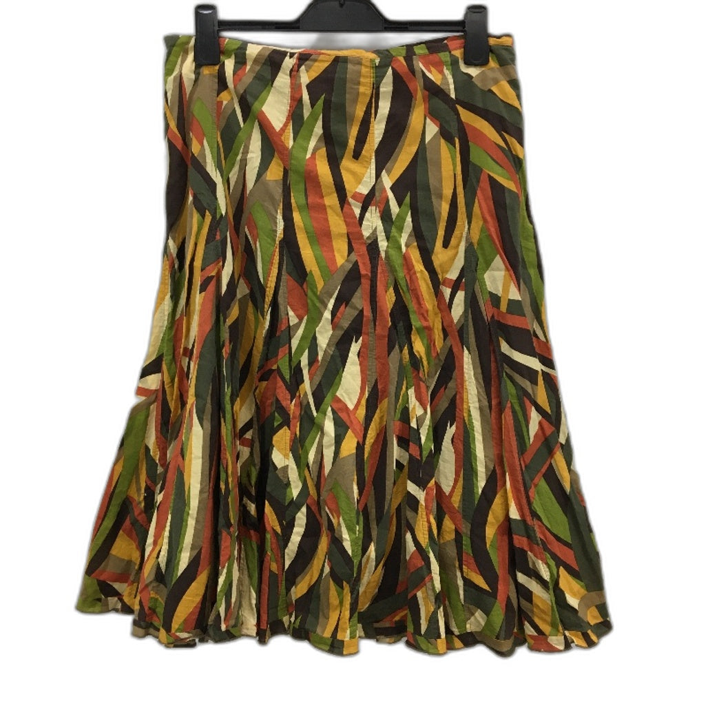 Grace Hill Green Multcoloured Cotton A-Line Fully Lined Skirt Ladies Size 14