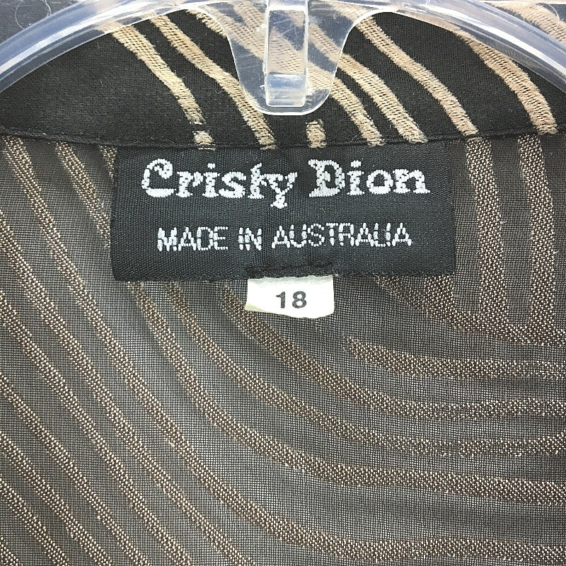 Cristy Deon Made In Australia Bronze Effect Sheer Long Shirt Ladies Size 18