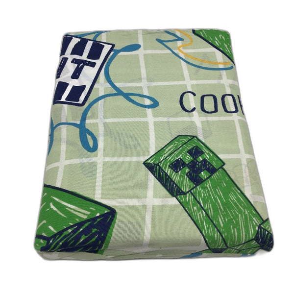 Minecraft Cotton Mint Green Reversible Quilt Cover Set DOUBLE Bed NEW