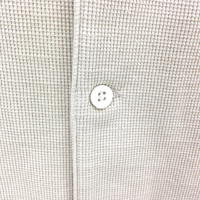 KDS Design Beige Textured Waffle Short Sleeve Button Up Top Mens Size M NEW