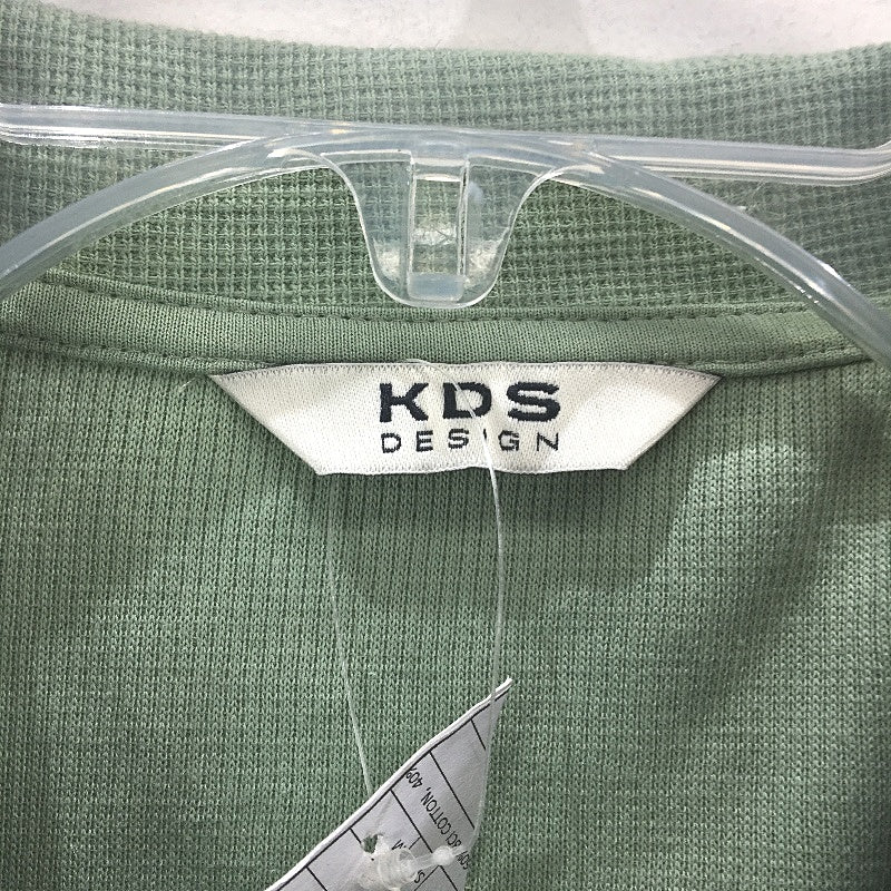 KDS Design Moss Green Textured Waffle Short Sleeve Button Up Top Mens Size M NEW