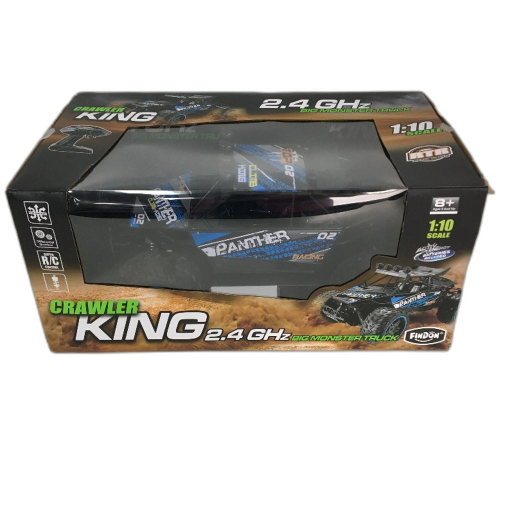 Crawler King 2.4 GHz Blue Panther Ready To Run High Speed 1:10 RC Car Age 8+ NEW