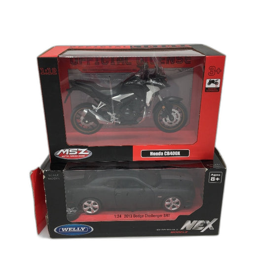 MSZ Welly 1:12 Scale Honda CB400X and 1:24 2013 Dodge Challenger Model Car NEW