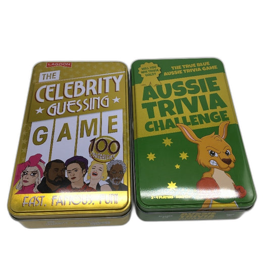 U Games Aussie Trivia and Celebrity Guessing Tin Card Game 2 Pack Bundle NEW