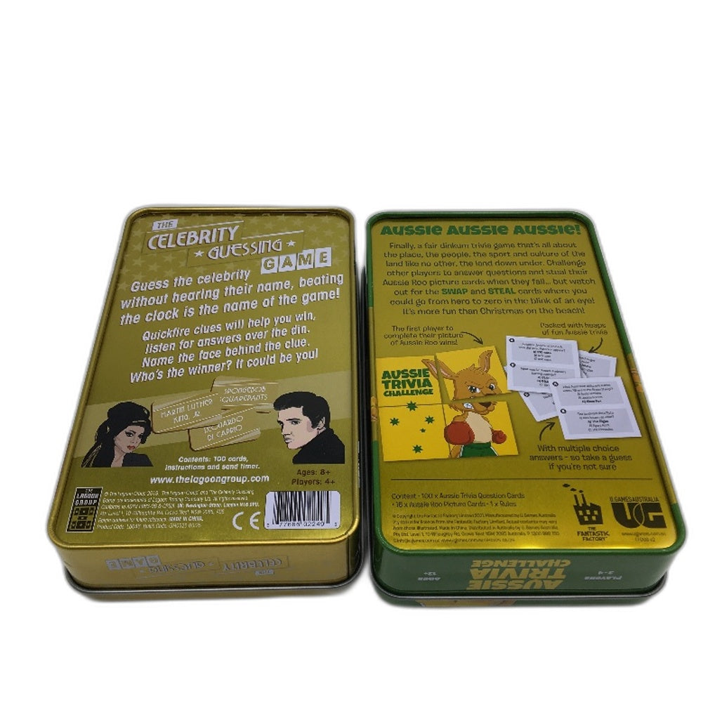 U Games Aussie Trivia and Celebrity Guessing Tin Card Game 2 Pack Bundle NEW
