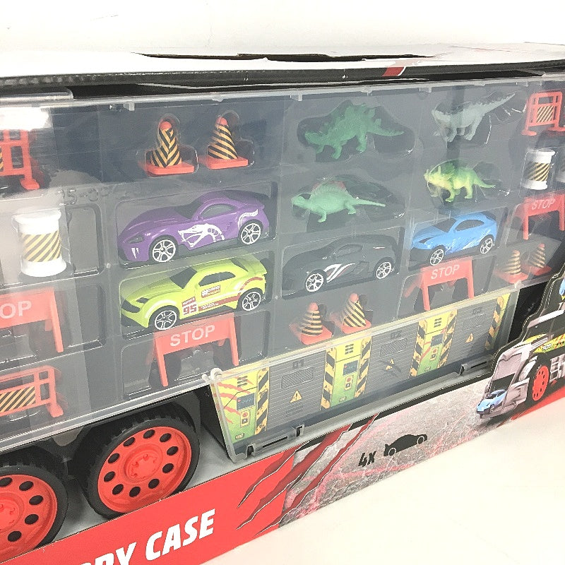Dickie Toys Dino Carry Case 42 Die Cast Car Slot Truck with Accessories NEW