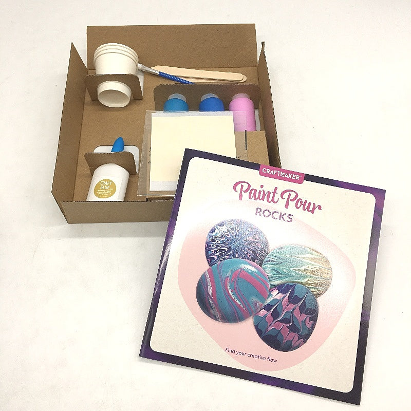 Hinkler CraftMaker DIY Paint Pour Rocks Complete Starter Art Kit NEW