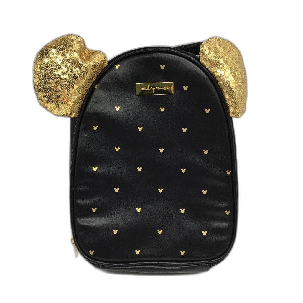 Disney Minnie Mouse Plush Toy and Black Sequined Insulated Lunch Bag Bundle NEW