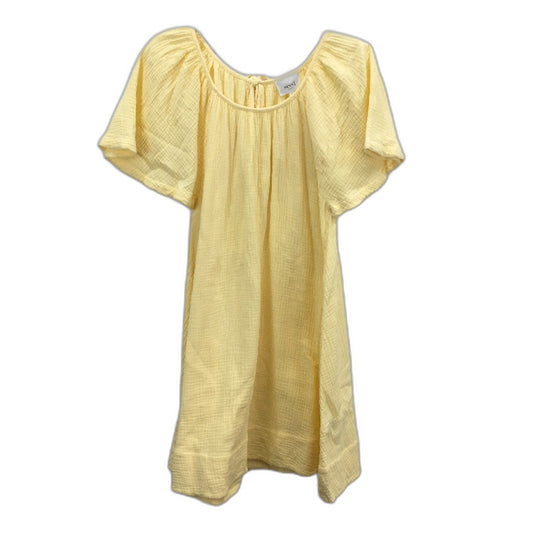 Seed Heritage Muslin Pastel Yellow Boxy Cotton Mini Dress Ladies Size 6