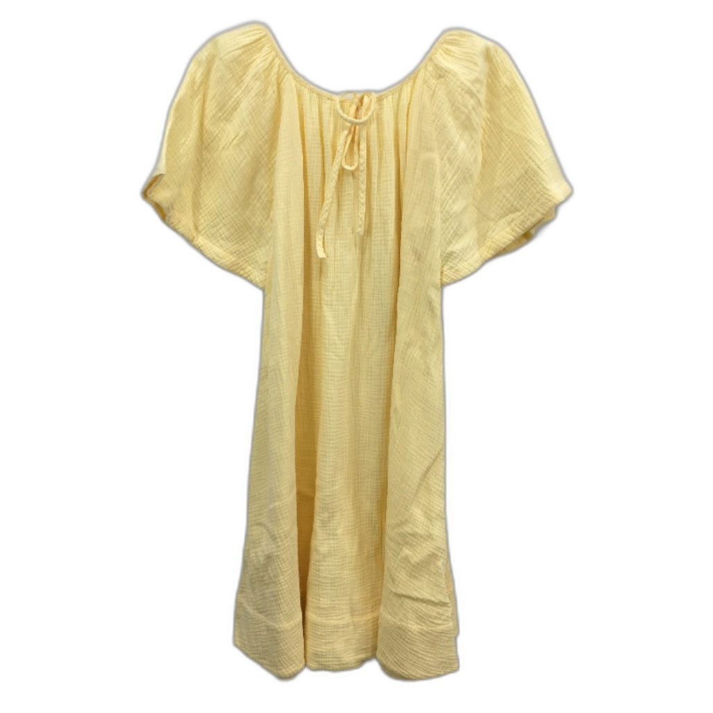 Seed Heritage Muslin Pastel Yellow Boxy Cotton Mini Dress Ladies Size 6